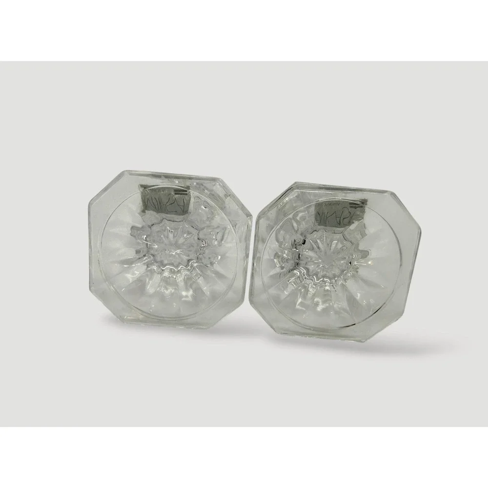 Set of 2 Vintage Mikasa Edinburgh Crystal Candlestick Holders Made in Slovenia
